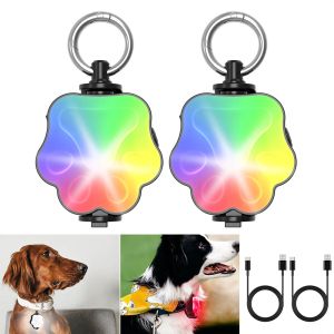 Collars 2 Pack LED Dog Collar Light Cat Pet Luminous Pendant USB Flashlight Night Safety Dog Lights for Night Walking Running Camping