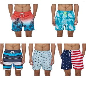 Męskie szorty Summer Men Beach Printed Swim Trunks Boys Krótkie spodnie Suits Męskie tablicy kąpielowe Kąpiel