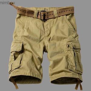 Men's Shorts 2023 summer Korean style army green cargo shorts men loose washing Multi-pocket army tactical cargo shorts for men size 29-42 240226