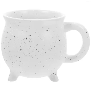 Tazze Bicchieri da acqua Treppiede Tazza per caldaia Tazza da latte in ceramica Zucca Tazze da latte Regalo di Halloween Caffè bianco