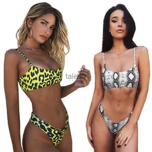 Damen-Bademode NEU Snakeskin Damen-Bademode Leoparden-Bikinis Sexy Swim Push 240226