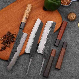 Kök knivar diy handgjorda kock multistil åttonal trähandtag damaskus stålkniv delar kök edc verktyg kniv q240226