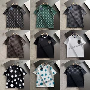 xinxinbuy Maglietta da uomo firmata Tee 2024 lettera in pelle ricamo 1854 manica corta in cotone da donna blu nero bianco verde kaki M-2XL