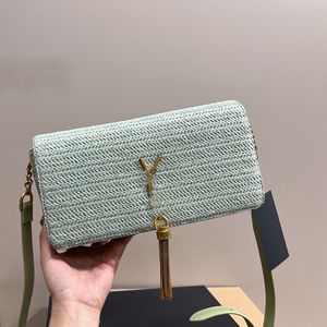 Designer Bag Tassel Chain Straw Flap Bag axelväska Crossbody Bag Women Girls Wallet Card Bag Underarm Bag