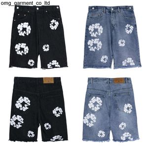 Nya män sommar denims jeans denim shorts för människa tårar blå svart shorts herrar zip byxor metall knapp mager smal lappig vatten tvättade designer shorts byxor