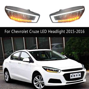 Acessórios do carro luz de circulação diurna streamer indicador de sinal de volta para chevrolet cruze led conjunto do farol 15-16 lâmpada dianteira