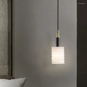 Kolye lambalar Mermer pirinç lüks küçük avize modern kapalı kapalı dekoratif oturma odası ışık