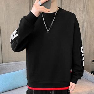 Erkek Hoodies Renkli Blok Jumper Mektubu Baskı Patchwork Sweatshirt Elastik manşet ON Boyun Sonbahar Yay Kalın Sıcak Uzun Kollu