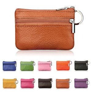 Lädermynt Purses Womens Small Change Money Bags Pocket Wallet Nyckelhållare Fodral Mini Funktionell Pouch -blixtlås Kortplånbok