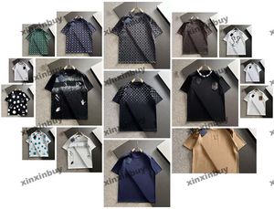 xinxinbuy Maglietta da uomo firmata Tee 2024 lettera mimetica ricamo 1854 manica corta in cotone da donna blu nero bianco verde kaki M-2XL