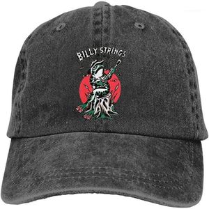 Bonés de bola Billy Strings Washed Denim Boné de Beisebol Casquette Elegante Pai Chapéu Ajustável Unisex1201I