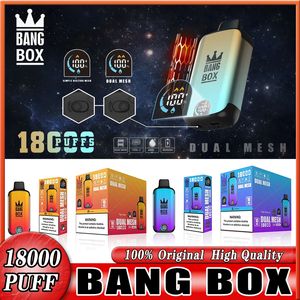 Bang box 18000 Puffs disposable E cigarettes 26ml pre-filled pod 850mAh rechargeable battery smart screen vs bang box 18k king