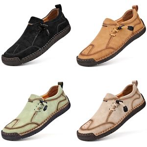 Homens clássicos sapatos casuais couro preto verde marrom bege masculino treinadores tênis esportivos tamanho 40-45 GAI