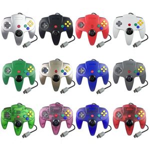 Classic Retro N64 Controller Wired Game Controllers 64-bit gamepad moystick للكمبيوتر الشخصي Nintendo N64 Console Game System 12 Color