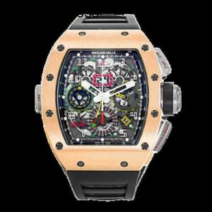 Richarmills Watches Mechanical Watch Richarmillsr RM1102 Mens 18K Rose Gold Calendar Time Month Double Zone Automatic Famous Luxury frj