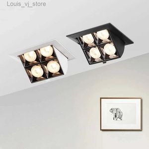 Downlights regulável quadrado dobrável recesso led 12w AC85-265v cob teto luzes de fundo lâmpadas iluminação interior yq240226