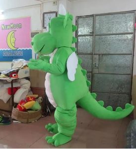 Costume verde/viola della mascotte del drago di Halloween per la personalizzazione del supporto di spedizione gratuita per la vendita della mascotte del personaggio dei cartoni animati del partito