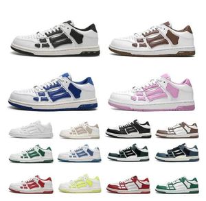 2024 NEUE AMRI SKEL TOP HI Sneakers BANDANA Frühling Sneaker AMIRl Männer Frauen Freizeitschuhe Designer Low Shoe Leder Knochen Applikation Obermaterial EVA Fußbett Sport US 35-45