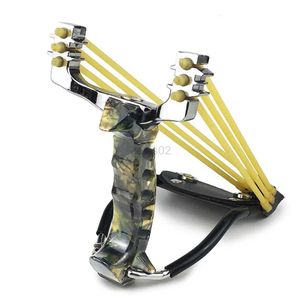 Hunting Slingshots Slingshot Outdoor Bow Sling Shot Powerful Hunting With 3 Rubber Band Tubing Catapult Professional Tactical Pocket Target YQ240226