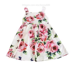 Платье принцессы для маленьких девочек, дизайнерское хлопковое платье с принтом для малышей, летняя детская одежда без рукавов в пасторальном стиле