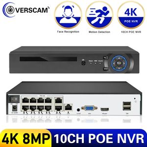 4K 10CH 8MP POE NVRビデオレコーダーオーディオIPカメラH265 CCTVシステムネットワークフェイスP2Pビデオ監視カメラRTSP 240219検出