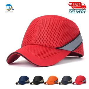 Snapbacks Nyaste arbetssäkerhetsskydd Hjälm Bump Cap Hard Inner Shell Baseball Hat Style For Work Factory Shop Carrying Head Protection