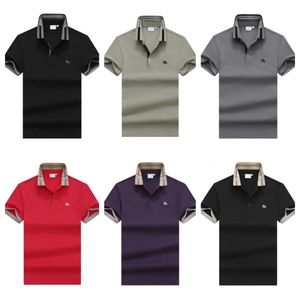 bb Men's polo shirt with lapel embroidered solid color striped short sleeve T-shirt A comfortable, soft and breathable polo shirt for summerM-XXXL