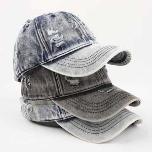 Бейсбольные кепки, летняя уличная джинсовая шляпа с солнцезащитным козырьком, мужская шляпа с застежкой-грузовиком, женская шляпа высокого качества, перфорированная бейсбольная кепка J240226
