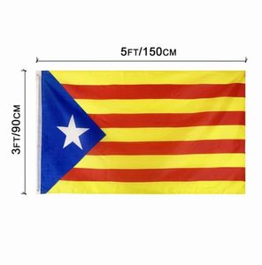 Bandeira da Catalunha 3x5FT 150x90cm Poliéster Impressão Interior Exterior Pendurado Venda Bandeira Nacional Com Ilhós de Latão Shippin8577184