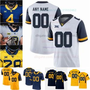 Customize College american football jersey mens women youth 7 Will Grier 14 Tevin Bush 4 Leddie Brown 6 Kennedy McKoy 30 Evan Staley 20 Alec Sinkfield