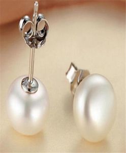 2Pair 67mm Natural White Culture Freshwater Pearl 925 Sterling Silver Studörhängen8058375