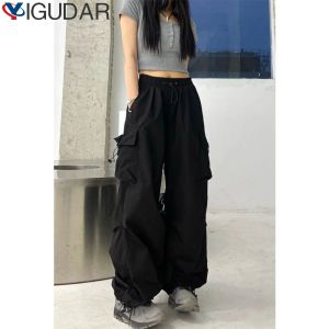 Pants Y2K Women Streetwear Techwear Cargo Korean Harajuku Casual Parachute Pants for Men Sweatpants Wide Leg Joggers Trousers Clothes