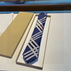 New Men's Tie Fashion Silk ens Luxury Tie Damier quilted tie Plaid designer tie Silk Tie Box Black blue White with gift box packaging