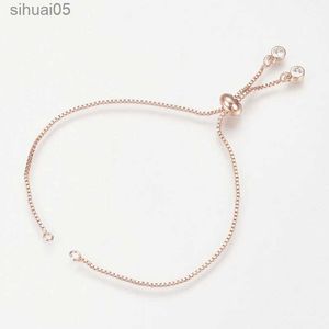 Perlenförmige 5 Stück verstellbare 24 cm runde Messing-Schieber-Armbänder, langlebig, plattiert, Charm-Link-Armbänder, Herstellung für Frauen, DIY-Schmuckherstellung, YQ240226