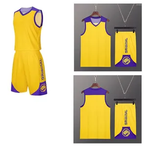 Tute da uomo Maglia da basket personalizzata da allenamento per squadre Junior in set di uniformi sportive ad asciugatura rapida 2 e pantaloncini