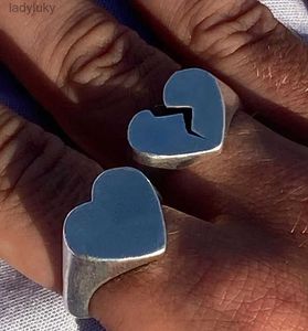 Solitaire Ring Lost Lady Broken Heart Ring Fashion Heart-Shaped Ring Alloy Jewelry Wholesale Direct Sales 240226