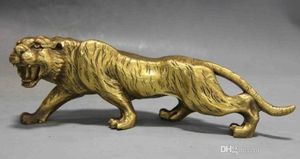 Fengshui cinese Rame ottone Anno zodiacale animale Statua della tigre fortunata9659691