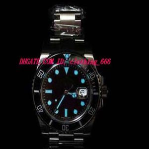 Relógio de pulso de luxo 116610 moldura cerâmica pulseira aço inoxidável glidelock fecho automático relógio masculino qualidade superior248b