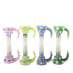 Wholesale Thick Bowl Piece For Hookah Ox Horn diamond double Headed Snake Funnel Joint Downstem Smoking Accessories Handle Pipe Bong Oil Dab Rigs