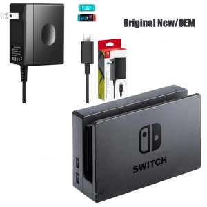 NS Nintend Switch için Orijinal Şarj Dock HDMICompatible TV Dock Charger İstasyonu Stand Dock Switch AC Adaptör Güç Kaynağı