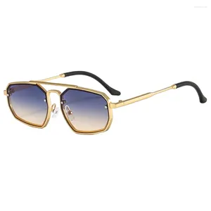 Occhiali da sole gradiente da uomo pilota occhiali da sole a vapore femminile da donna con occhiali hip-hop occhiali in metallo occhiali Uv400 Uv400