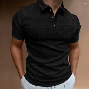 Polo da uomo Polo di marca da uomo estiva in misto cotone manica corta da uomo elastica traspirante maglia sportiva a costine fitness