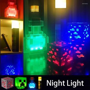 Night Lights 11.5 Inch Brownstone Torch Led Light USB Charging Desk Game Room Bedroom Decoration Lamp Kids Birthday Gift Toy