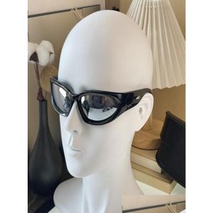 Okulary przeciwsłoneczne Ins steampunk dla kobiet sier lustro owalne okulary słońca mężczyźni vintage hip hop punk okulary bb01575896141 Drop dostawa moda dhlyv