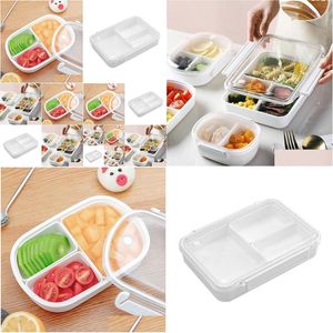 Lunch Boxes&Bags Large Capacity Microwave Heated Lunch Box Portable Sealed Bento Divided Fresh-Kee Student Office Drop Delivery Home G Ot9Ai