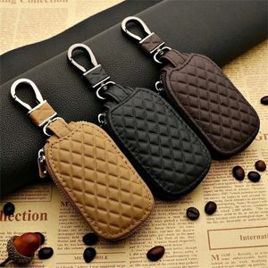 Men Leather Car Key Wallets Women Key Holder Housekeeper Keys Organizer Keychain Covers Protector Unisex Zipper Key Case Pouch