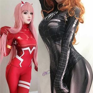 Seksi sıfır iki cosplay kostüm sevgilim franxx klaxosaur prenses cadılar bayramı kara kedi süper kahraman kadın takım elbise tulum kadın g02924542