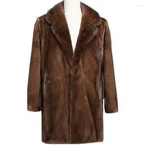 Women's Fur Faux Coat Warm Winter Milk Men Long Luxury Suit Collar Single-breasted 6XL Jackets XF858