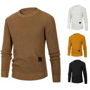 Våren New Men's Round Neck Sweater Men's European and American Color Bottom Sticked Shirt Fashion Top