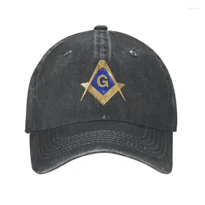 Ball Caps Classic Cotton Gold Square Compass Masonic Freemason Baseball Cap dla mężczyzn Kobiet Regulowany masoneria mason mason tato hat występ